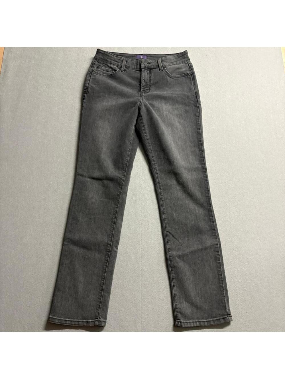 NYDJ Skinny Jeans Womens 10 Gray Lift Tuck Denim Stretch Made in USA